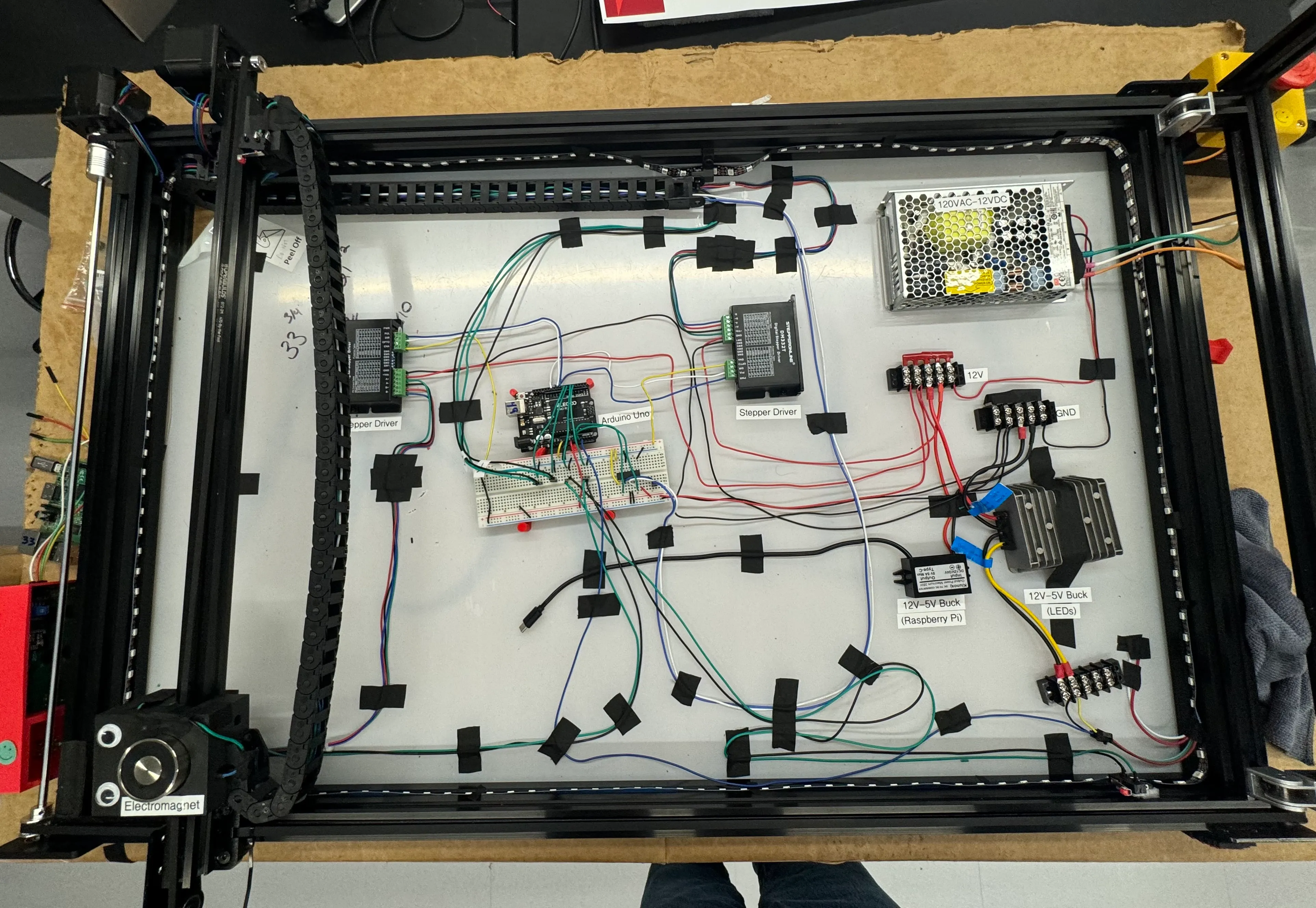 electronics inside chess board